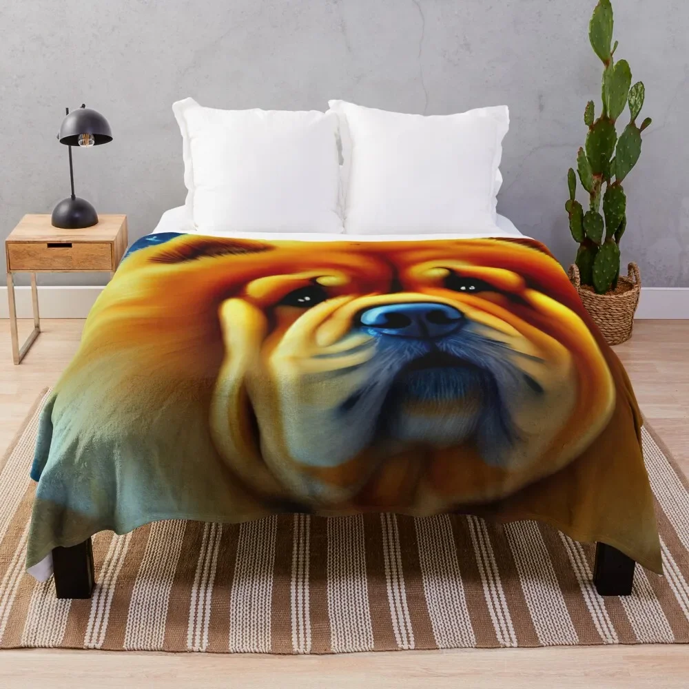 

Chow Chow Art Throw Blanket Stain Resistant Cozy Warm Blanket