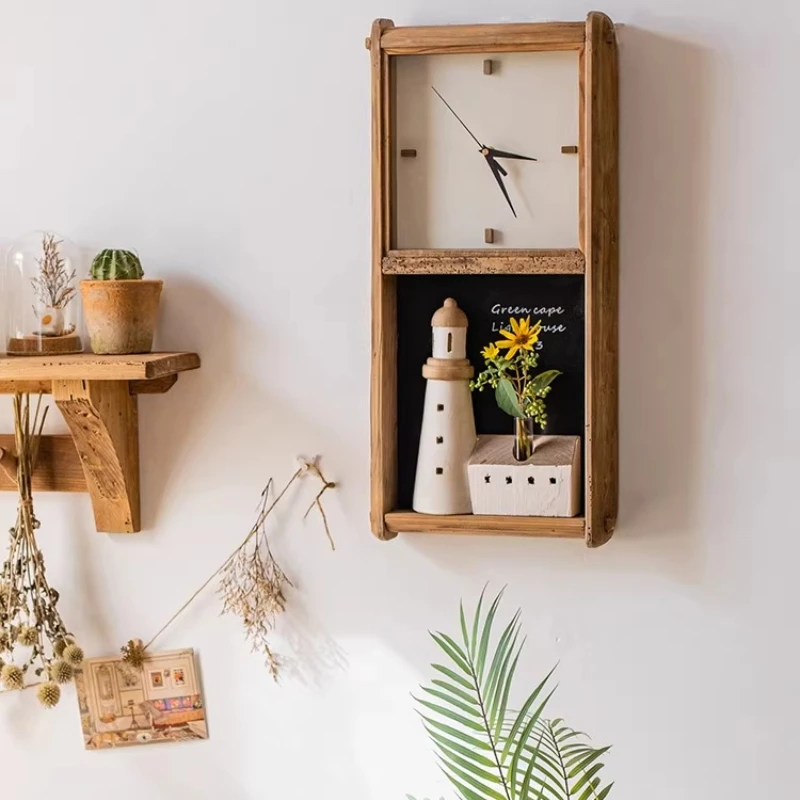 Relojes de pared de madera maciza, relojes de pared creativos de estilo japonés, decoración bonita para el hogar, Relojes De Pared ZY40BGZ