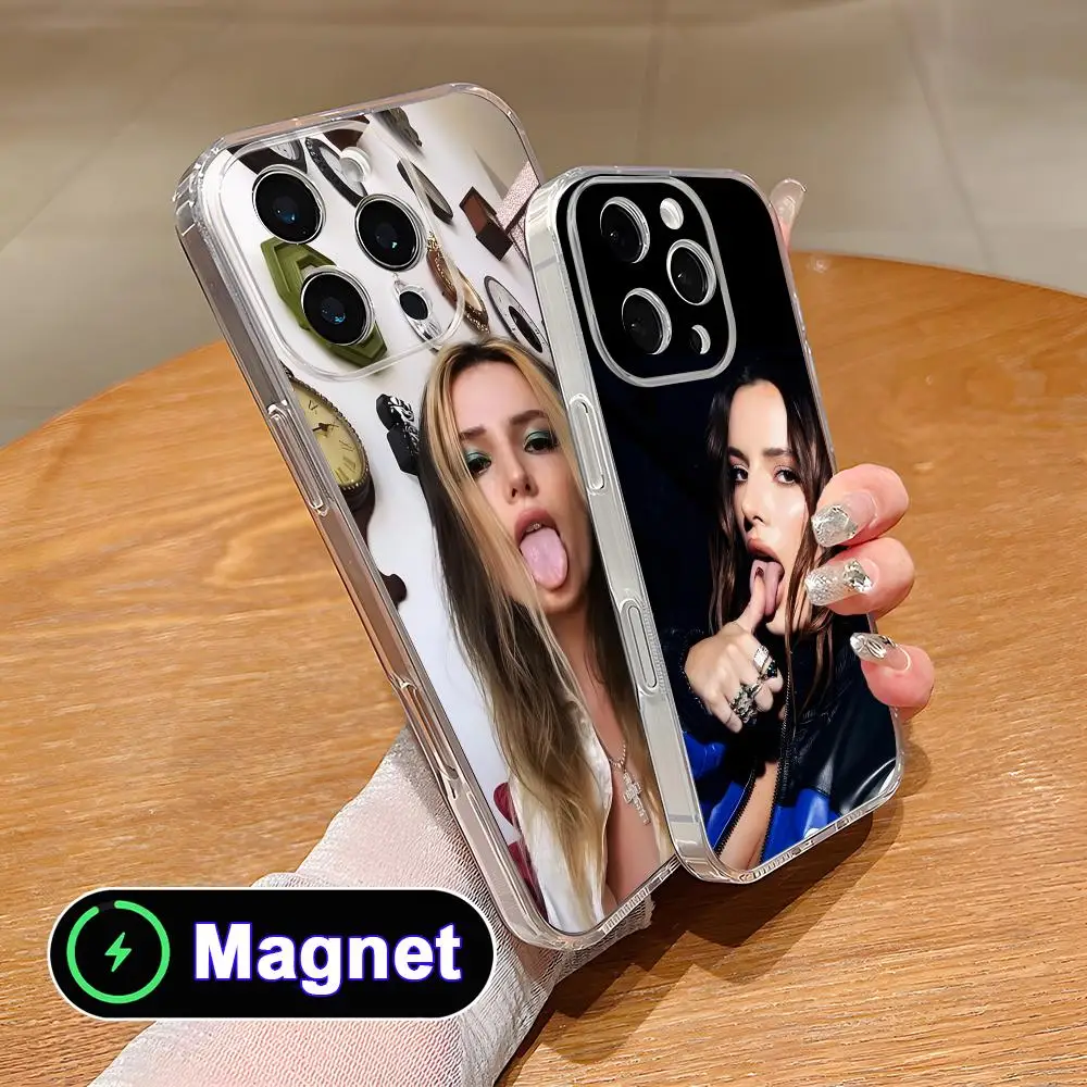Чехол для телефона Bella Thorne для iPhone 18 17 16 15 14 13 12 11 Air Pro Max Plus Mini, мягкий прозрачный чехол из ТПУ с магнитом