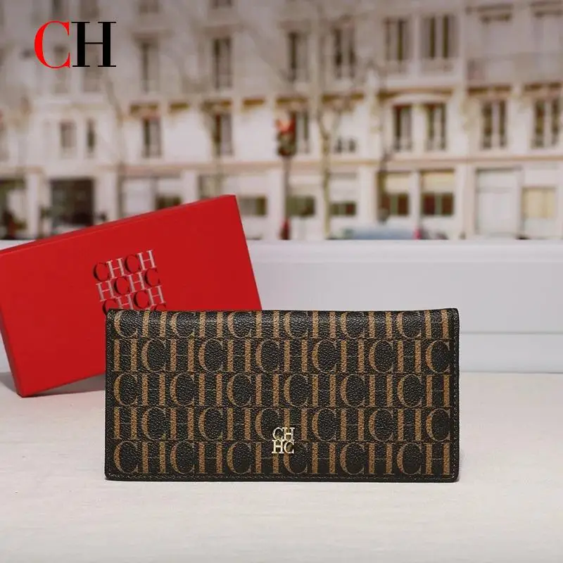 CH Women Long Wallet Luxury Fashion PU Leather Clutch Purse Large Capacity Card Holder Zipper Coin Pocket Ladies Handbag