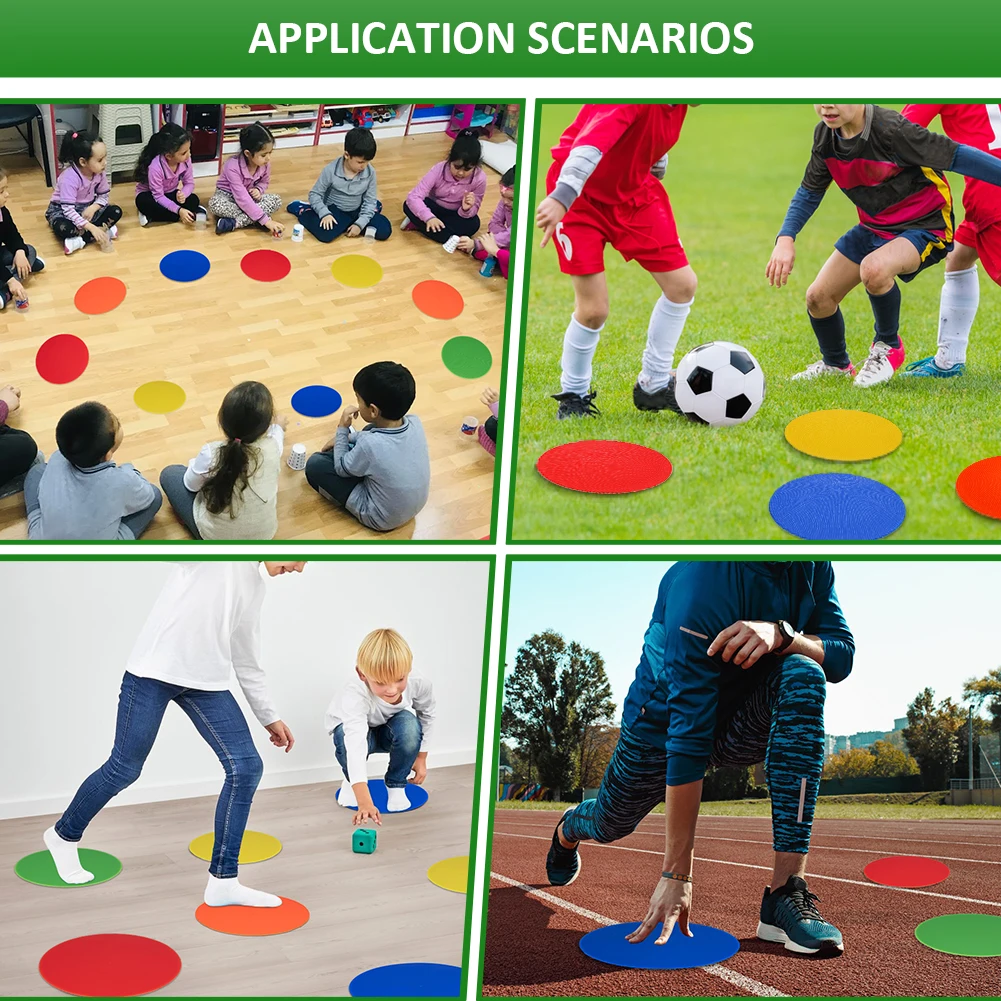 10 Pcs Football Non-slip Floor Markers Flat Spot Dish Tennis Landmark Mat For Kids Soccer Training Classroom Activities