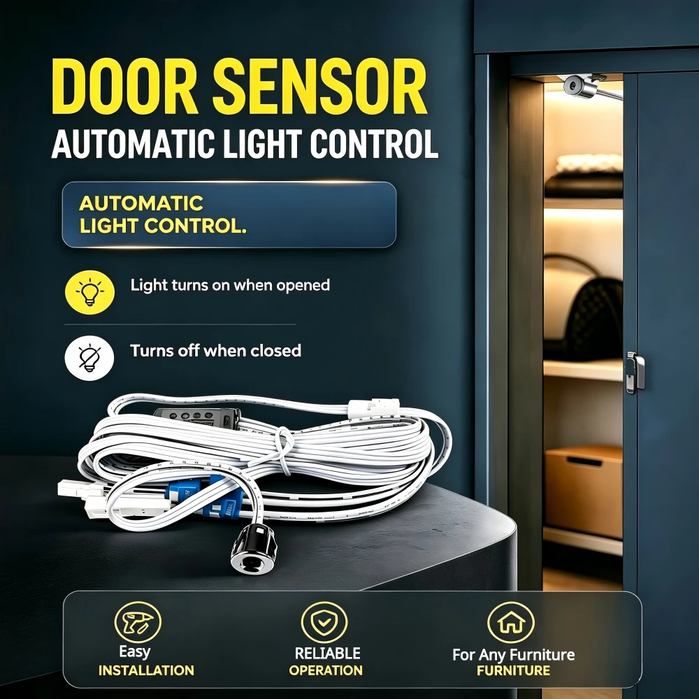 Hand Sweep Touch PIR Motion Sensor Switch DC12‑24V 60W For Cabinet Wardrobe Closet LED Lamp Light Control