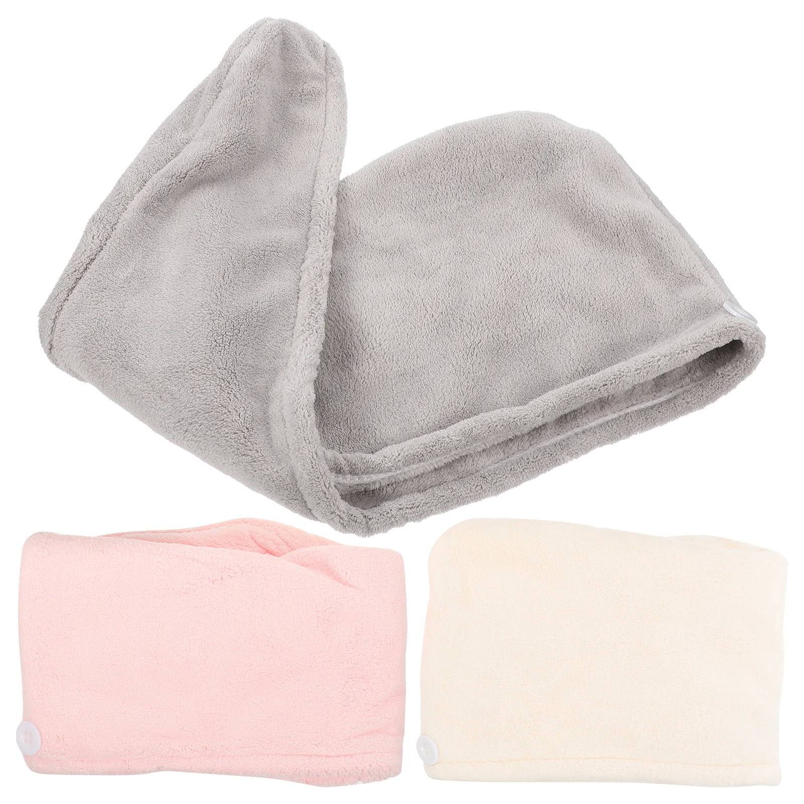 

3Pcs Quick-Drying Hair Wraps Fast Drying Head Towels Comfortable Water Absorption Hair Towels for Women Bath Use
