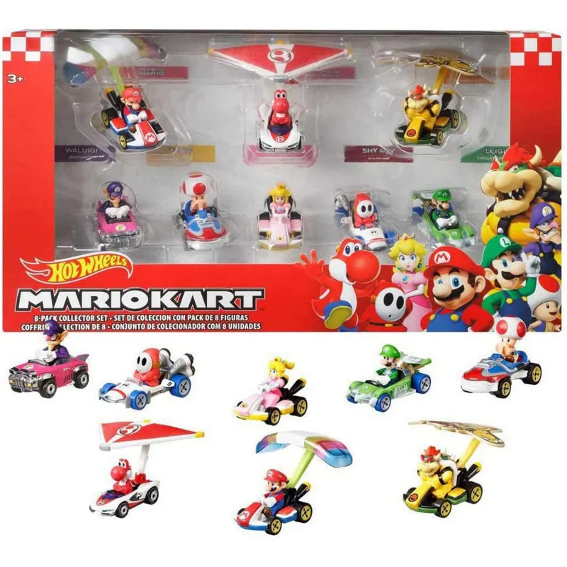 Hot Wheels GWB36 Mario Kart Vehicle 4-Pack Set Fan-Favorite Characters 1:64 Alloy Car Model Die-Cast Toy Cars Kids Gift Box