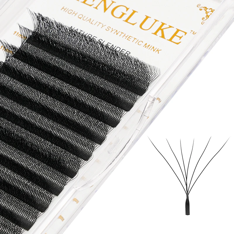 MENGLUKE 6D W Shaped Bloom Automatic Flowering Premade Fans Eyelashes Extensions Natural Soft Light High Idividual Lashes