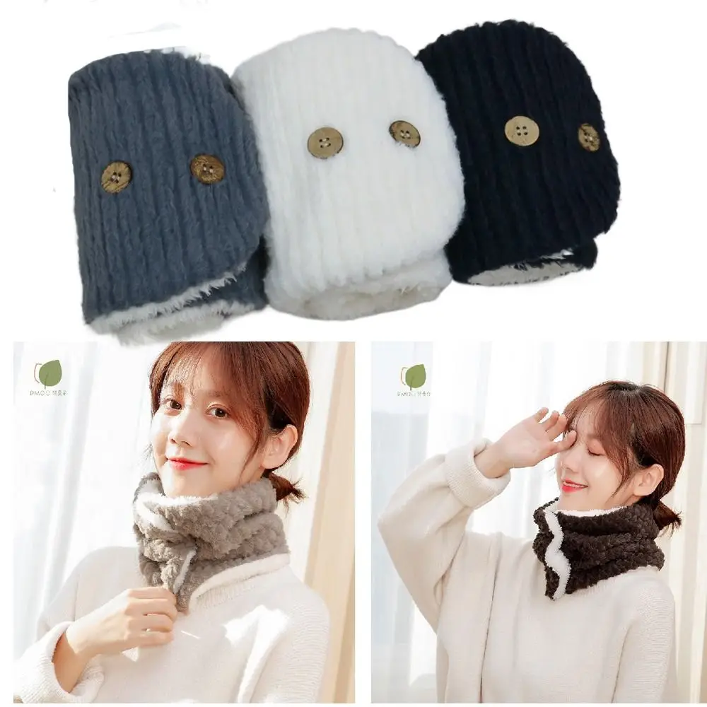 Men Women Winter Plush Scarf Thermal Neck Warmer Snood Cowl Tube Fleece Ski Motorcycle Scarf Thickening Windproof Warm Neck Cove