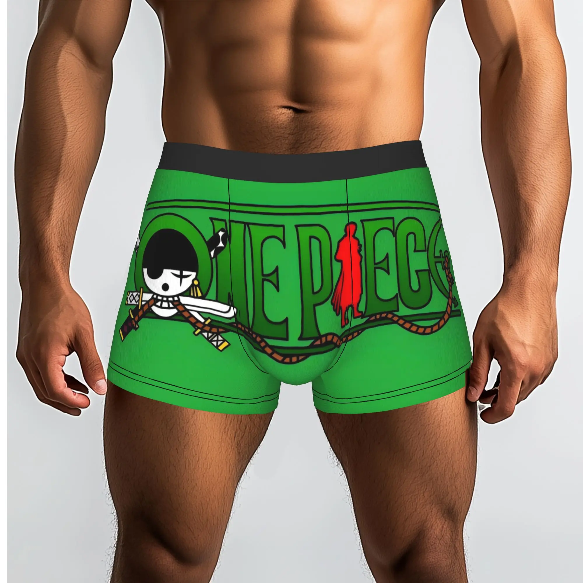 Zoro Themed Logo One Piece Underpants Homme Panties Men's Underwear Print Shorts Boxer Briefs