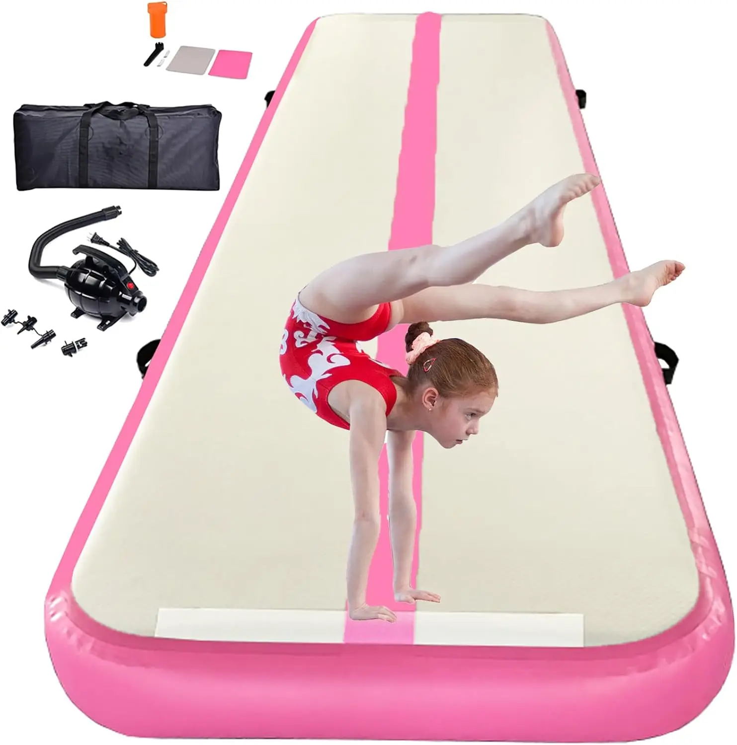 Inflatable Gymnastic Mat Air Track Tumbling Mat 4/8 Inch Thick Air Mat Tumble Track Air Barrel