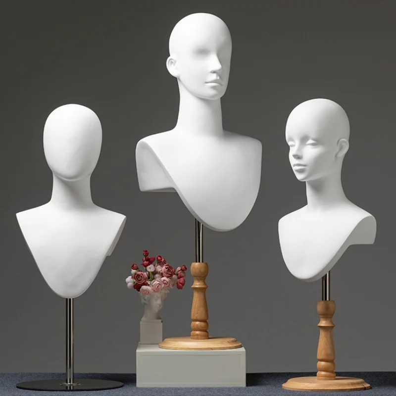 

Female & Male White Mannequin Head For Jewelry Display Stand Hat Wig Scarf Bracket