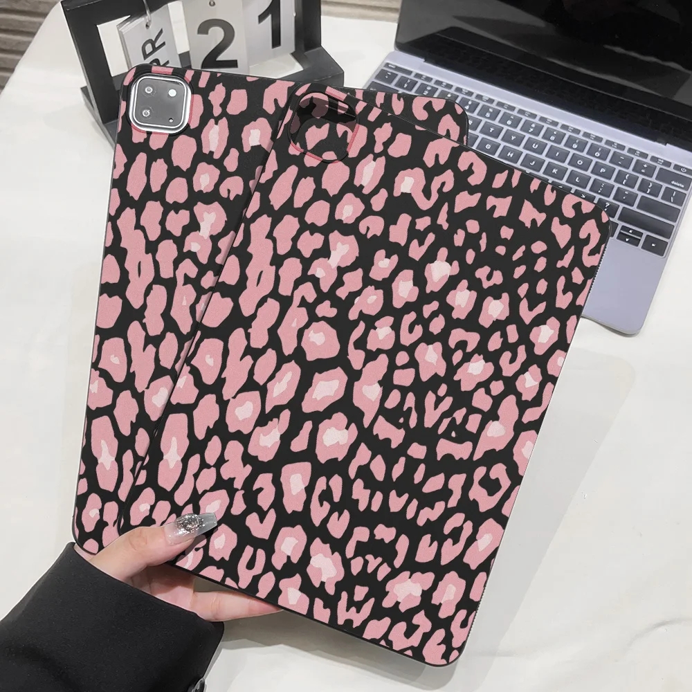 Pink Leopard Print Tablet Case For iPad Pro 11 2025 12.9 13 10.5 9.7 iPad A16 10th 11th Mini 4 2024 8.3 Air 13 11 2 9.7 Cover
