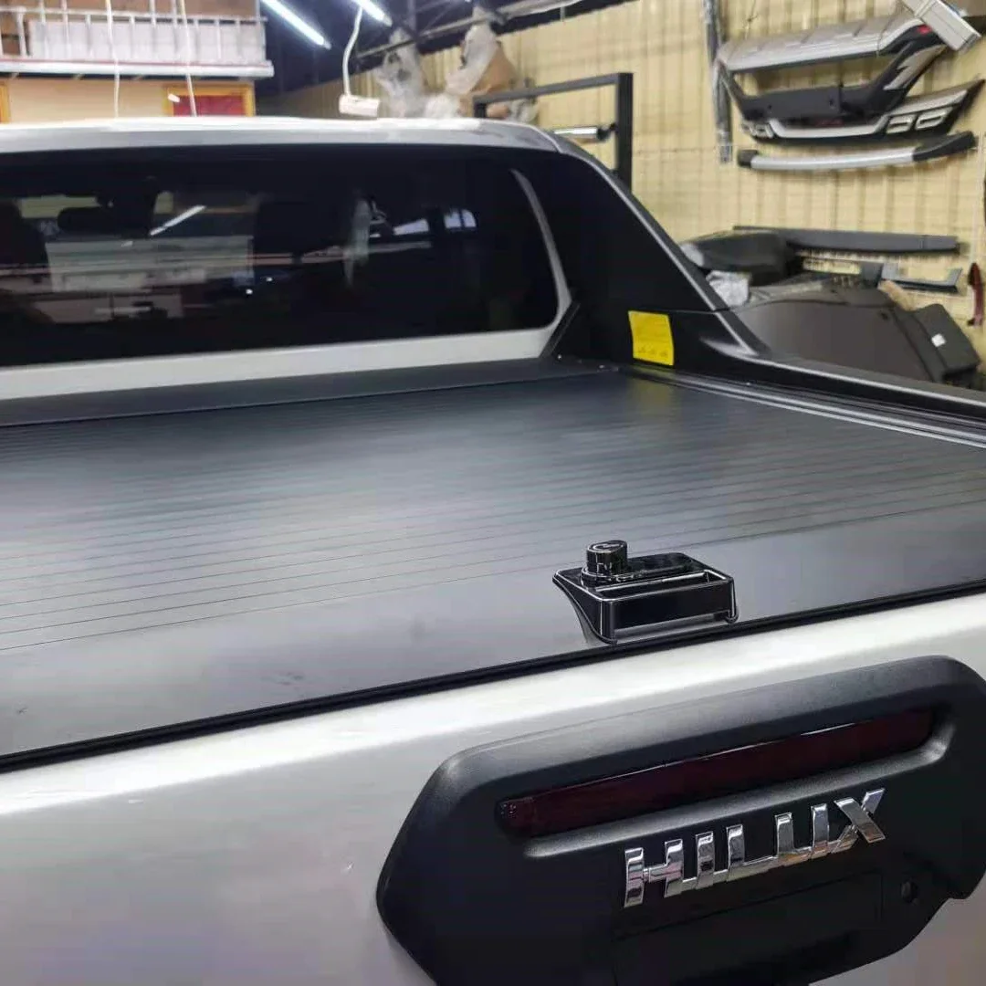 Aluminum Roll Up Retractable Truck Bed Tonneau Cover Roller Lid For 2020  hilux tray cover