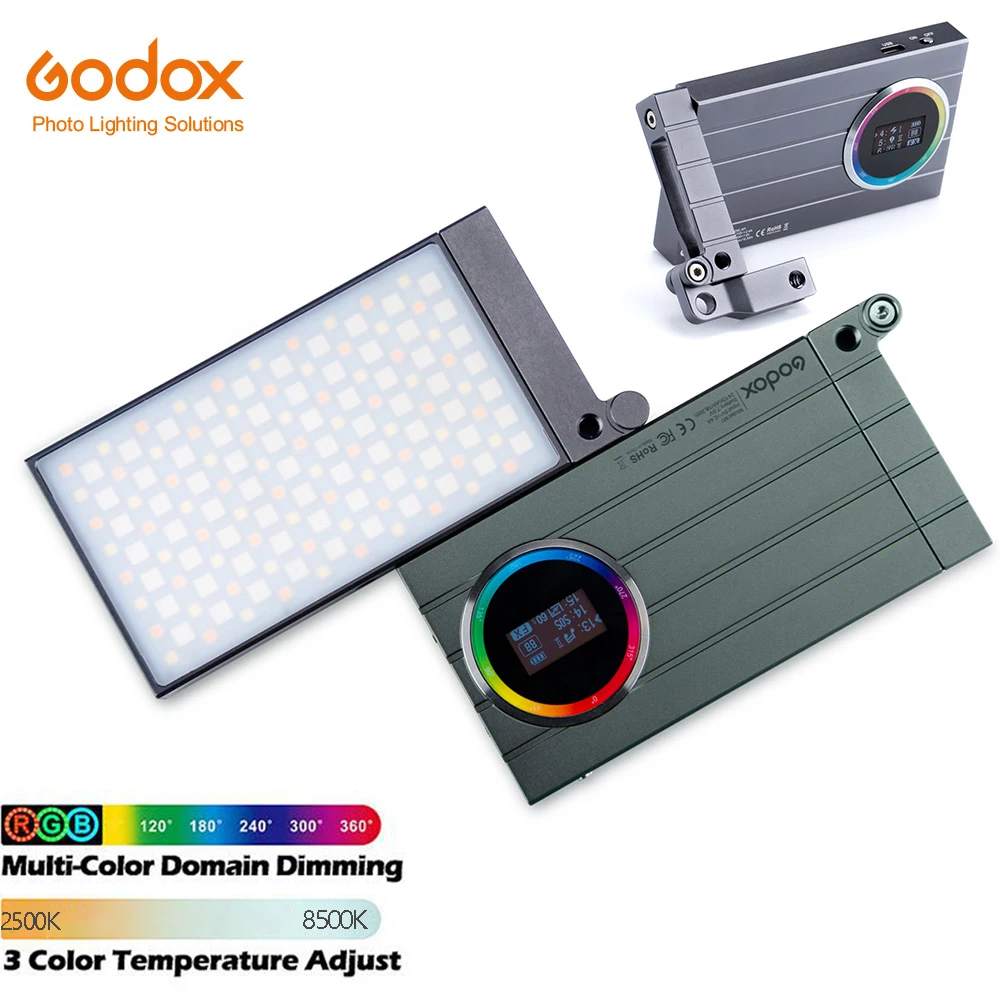 Godox M1 RGB LED Light 2500K-8500K Full Color Pocket LED Type-C Rechargeable Video Light vs MC Pixel G1s VIJIM