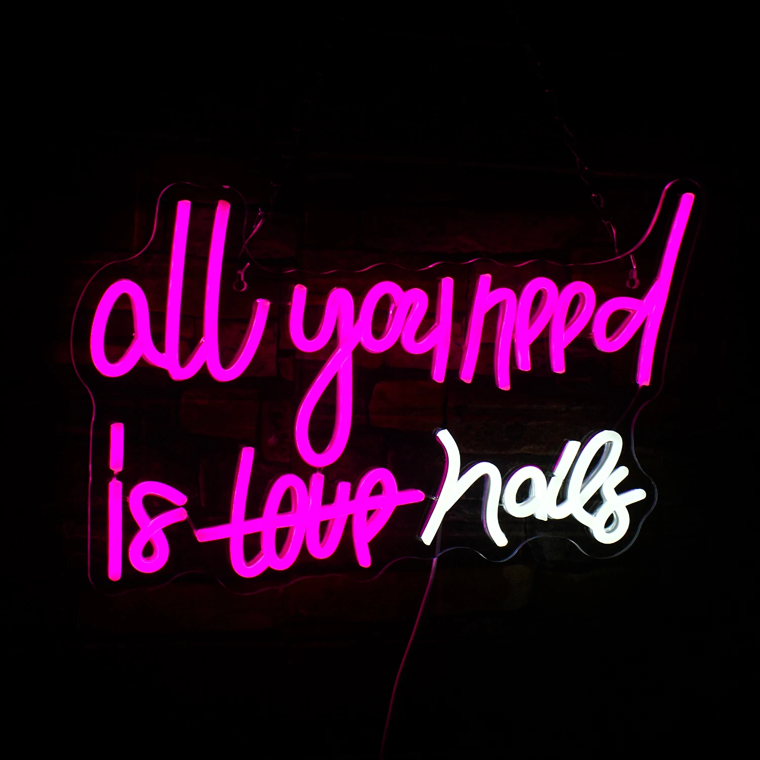 All you need is Nails Neon Sign, letreros de neón para decoración de pared, alimentado por USB, dormitorio, hogar, habitación de niñas, tienda de belleza, luz para habitación de uñas