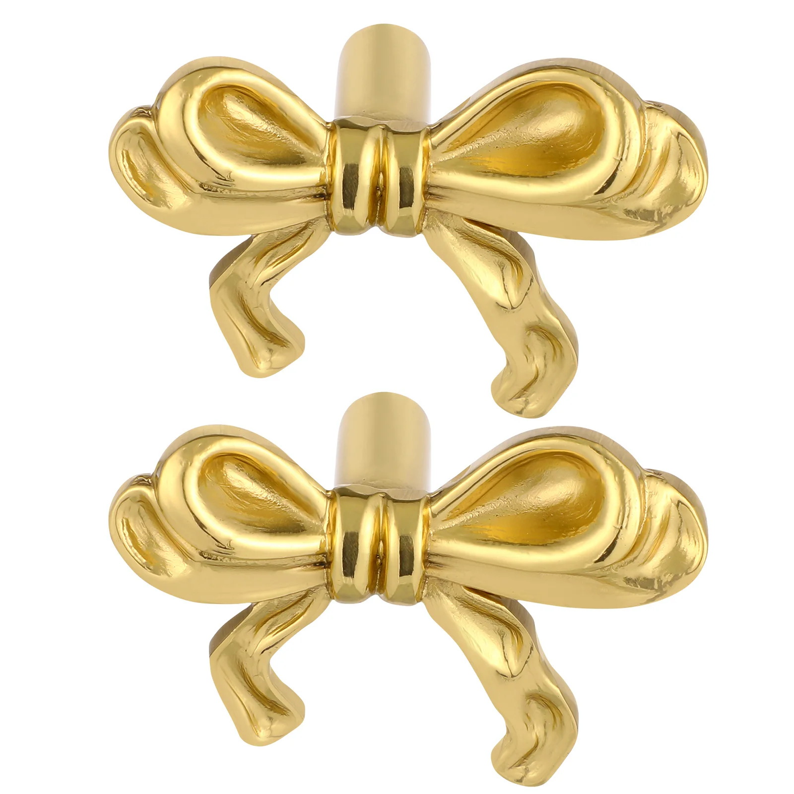 

2pcs Brass Wardrobe Knob Golden Bow Shaped Drawer Pulls For Closet Cabinet Door Dresser Cupboard Hardware Handle Farmhouse Metal