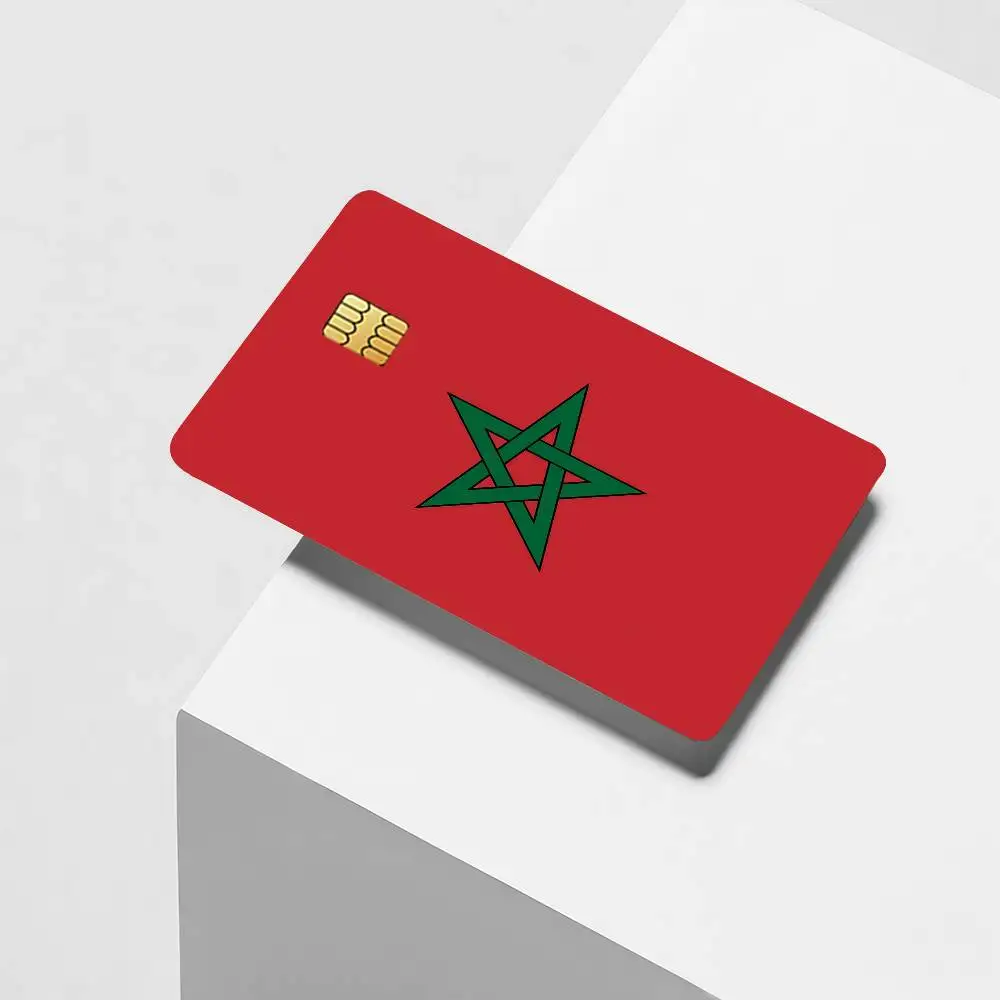 Morocco Flag Credit Card Decorative Card Stickers Suitable For Bank Cards Metro Transit Anti-scratch Gift 4PCS