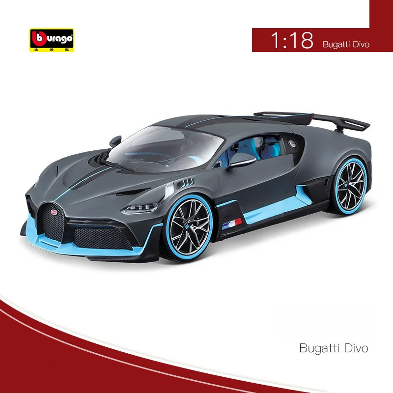 Original 1:18 Bruago Bugatti Divo Chironแบบคงที่จําลองMiniatureรถDiecast Collectionของขวัญของเล่นของขวัญวันเกิด