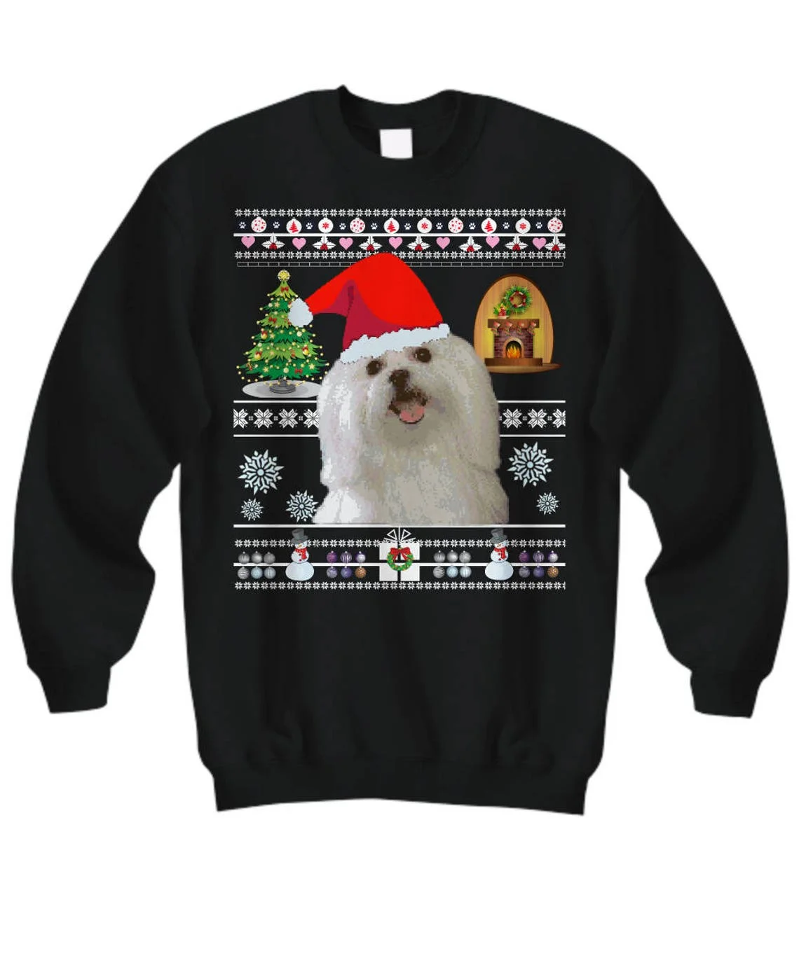 

Maltese Dog Ugly Christmas Sweater Dog Lovers Xmas Gift Sweatshirts New 100% Cotton Comfortable Casual Unisex Fashion Streetwear