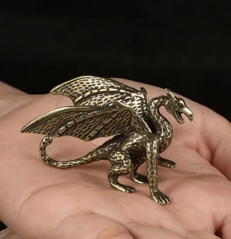 

Brass Pterosaur Dragon Figurine Small Animal Statue Office Home Decoration Toy