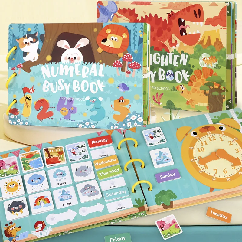 Montessori Toys Quiet Book My First Busy Book DIY Puzzle Animal Fruit Numbers Matching Game Educational Toys For Kids Children