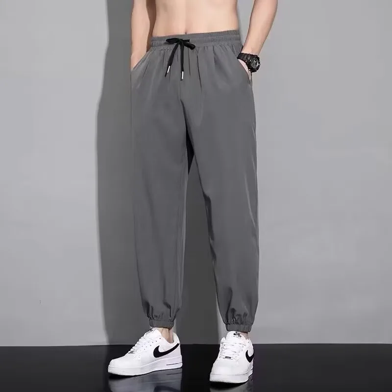 

Летние мужские тонкие прямые брюки, дышащие, быстросохнущие, повседневные брюки Haren, свободные укороченные брюки