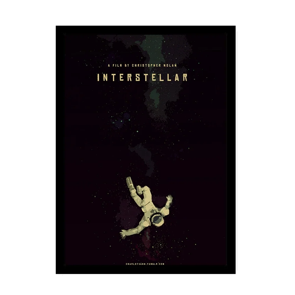 Classic Movie Interstellar Poster Nolan McConaughey Retro Posters and Prints Kraft Paper Home Room Decor Film Wall sticker