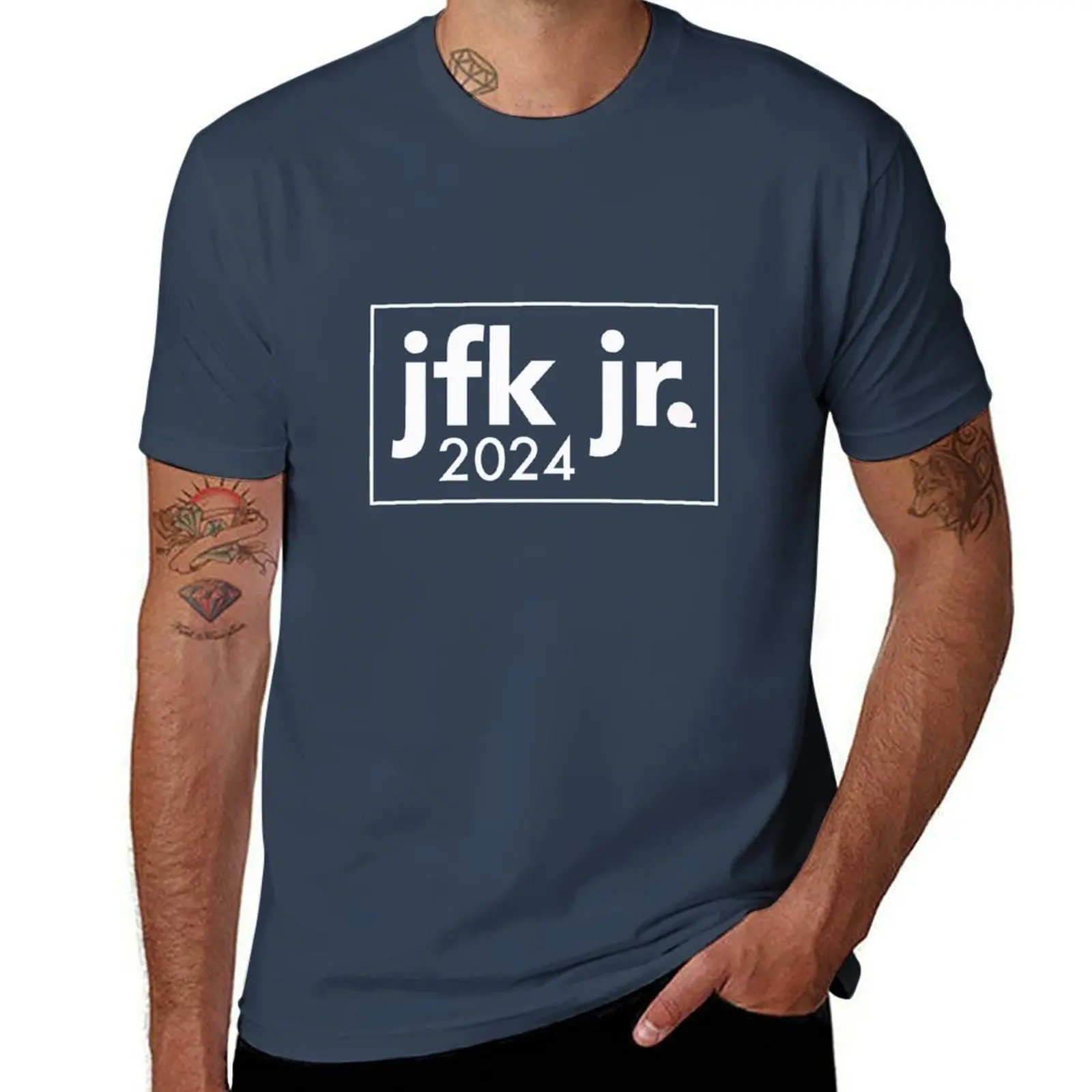 JFK Jr 2024 - جون إف كينيدي للرئيس تي شيرت أنيمي تي شيرت كبير الحجم القطن التي شيرت 100% تي شيرت