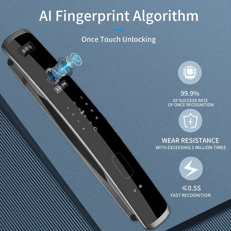 005XSDTS DF06 3D Biometric Security Face & Camera Smart Door Lock Digital Password Wi-Fi App Unlock
