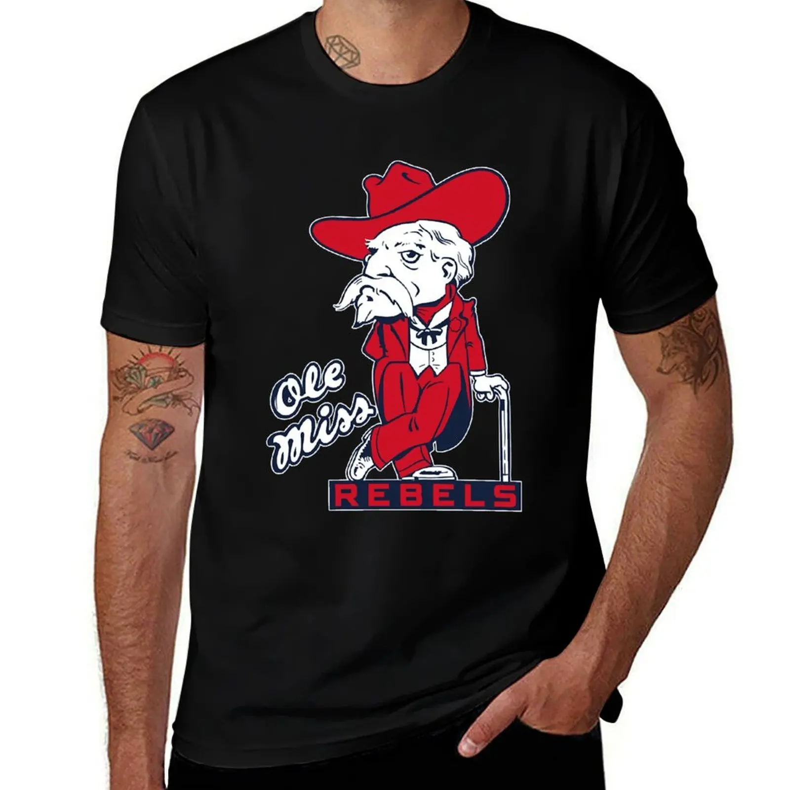 Vintage Colonel Reb mascot T-Shirt Vintage Style Printed Top T-Shirt