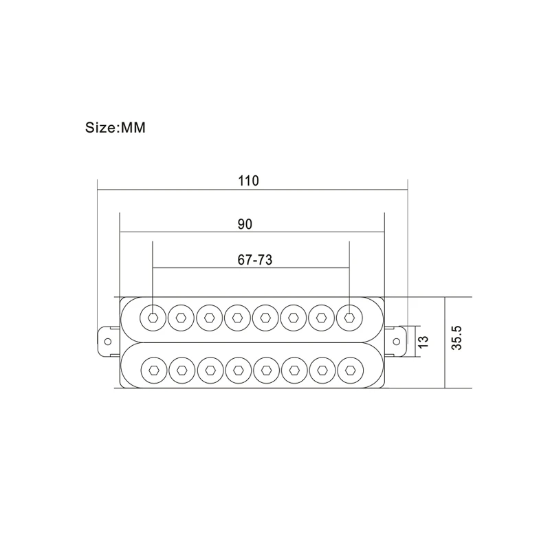 8-String Electric Guitar Humbucker Pickup Pole Piece Adjustable Coil Splitting four Conduct with Shield Cable Guitar Parts