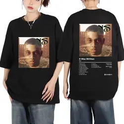 Rapper NAS Music Album Lt Was Written Cover Graphic T Shirts Men's Women's Harajuku Hip Hop T-shirts Fashion Trend Rap T-shirt