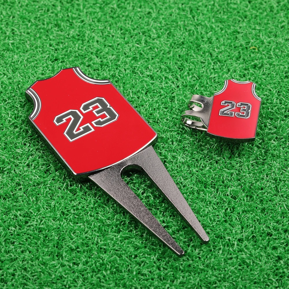Logam # 23 # 24 Alat Perbaikan Lapangan Golf, Penanda Bola, Klip Topi, Set Hadiah