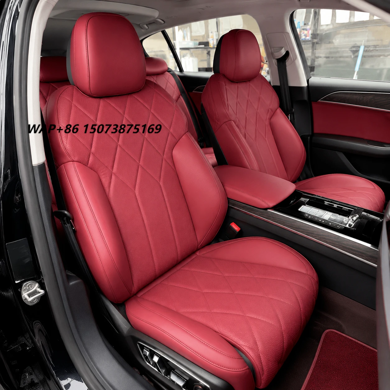 5 Seats Car Accessories Seat Cover Custom Fit for Airbag Compatible Italy Genuine Cowhide Leather