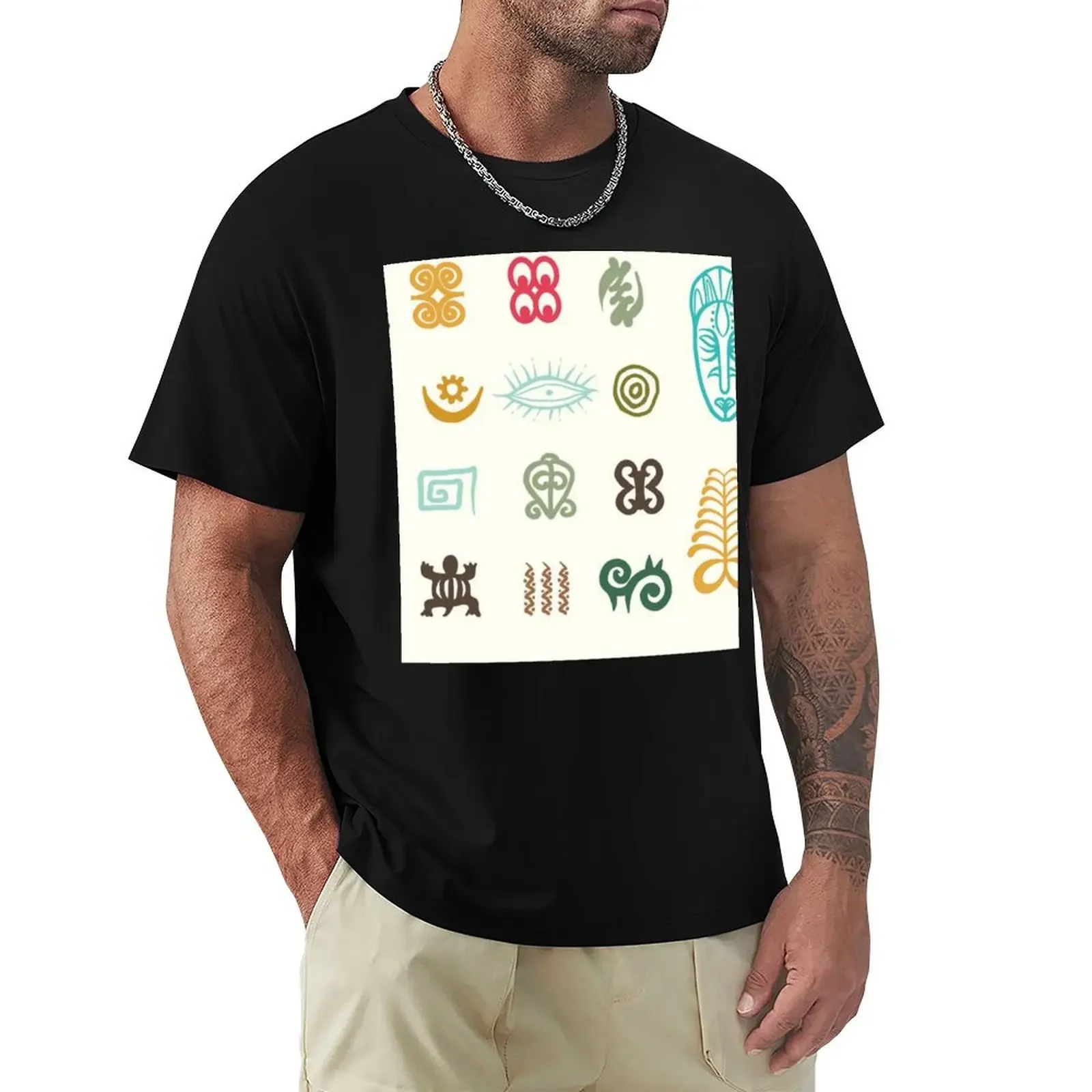 Adinkra Symbols T-Shirt designer shirts plain graphic t shirts oversized t shirt men