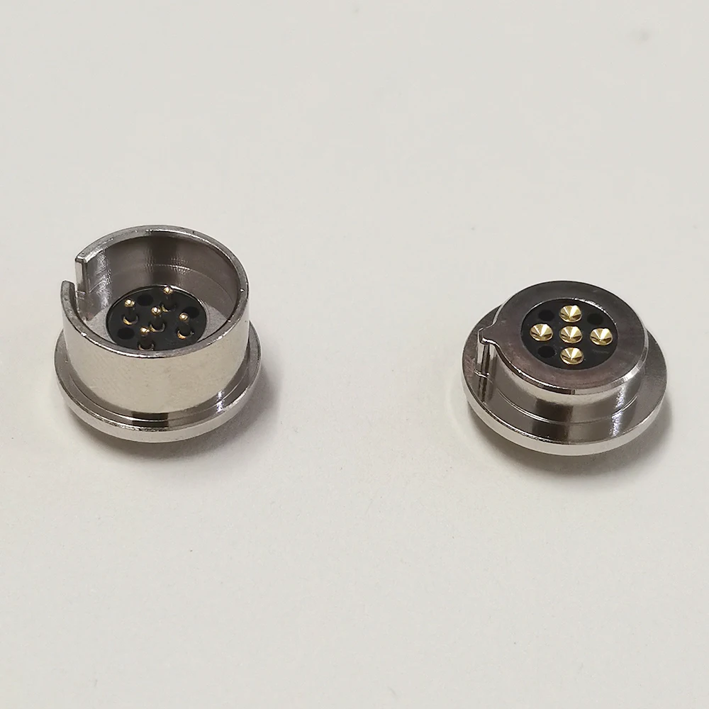 1 Paar 5-poliger magnetischer Rundsteckverbinder (männlich/weiblich) mit 5-Pin-Einbaubuchse, magnetischer Saugverbinder, DC-Stromanschluss mit Kerbe – Detail 8