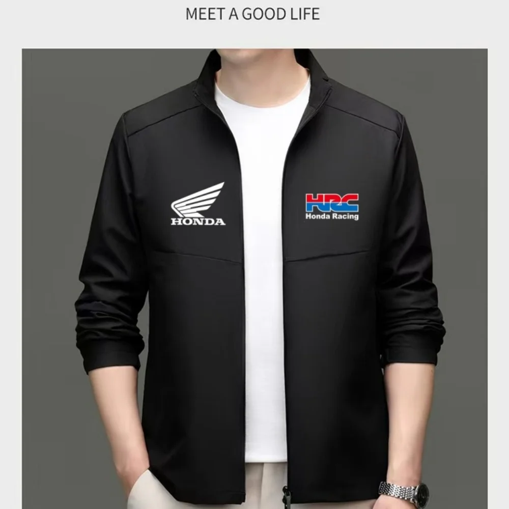 

Honda Spring and Autumn new casual simple jacket for middle-aged and young people, plus size thin style stand up collar versatil