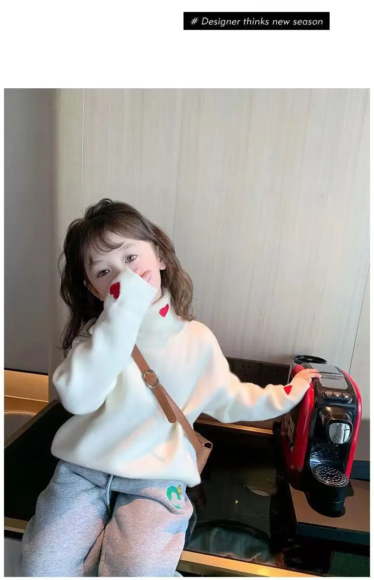 Kids Sweater For Girls Baby Winter Turtleneck Long Sleeve Clothes Fashion Spring Girs Children Clothing Pullover Knitted Tops