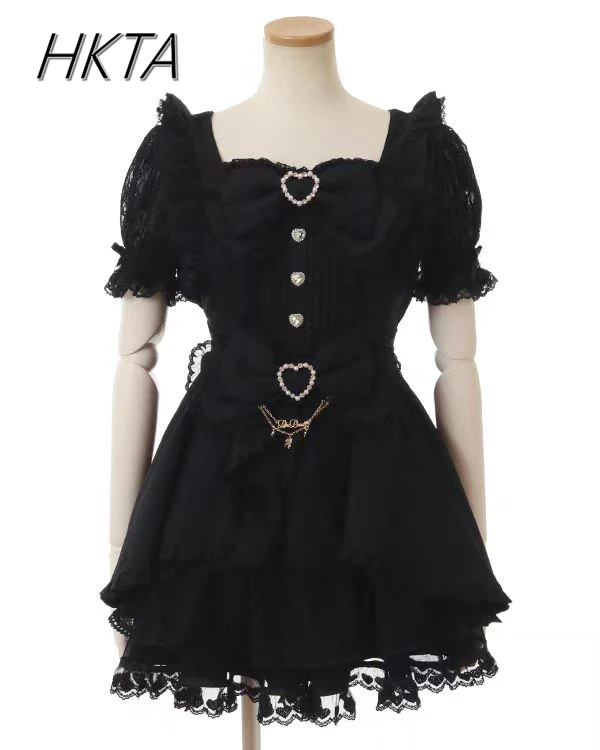Liz Dress Set Women Outfit Japanese Cute Girl Mini Mass Production Sweet Bow Sh… - Image 2