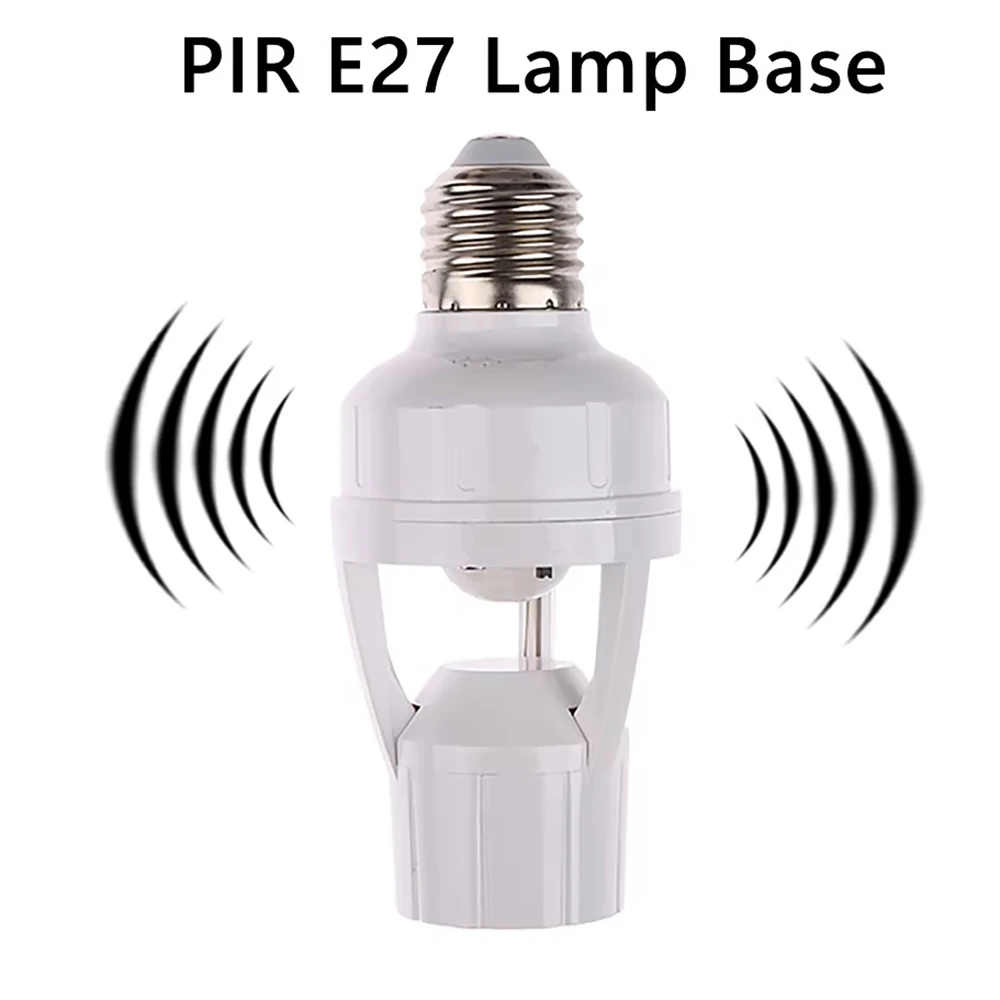 

1pc Smart Motion Sensor Light Bulb Holder E27 PIR Induction Sensor Adapter Lamp Base Converter Automatic LED Switch AC 110V 220V