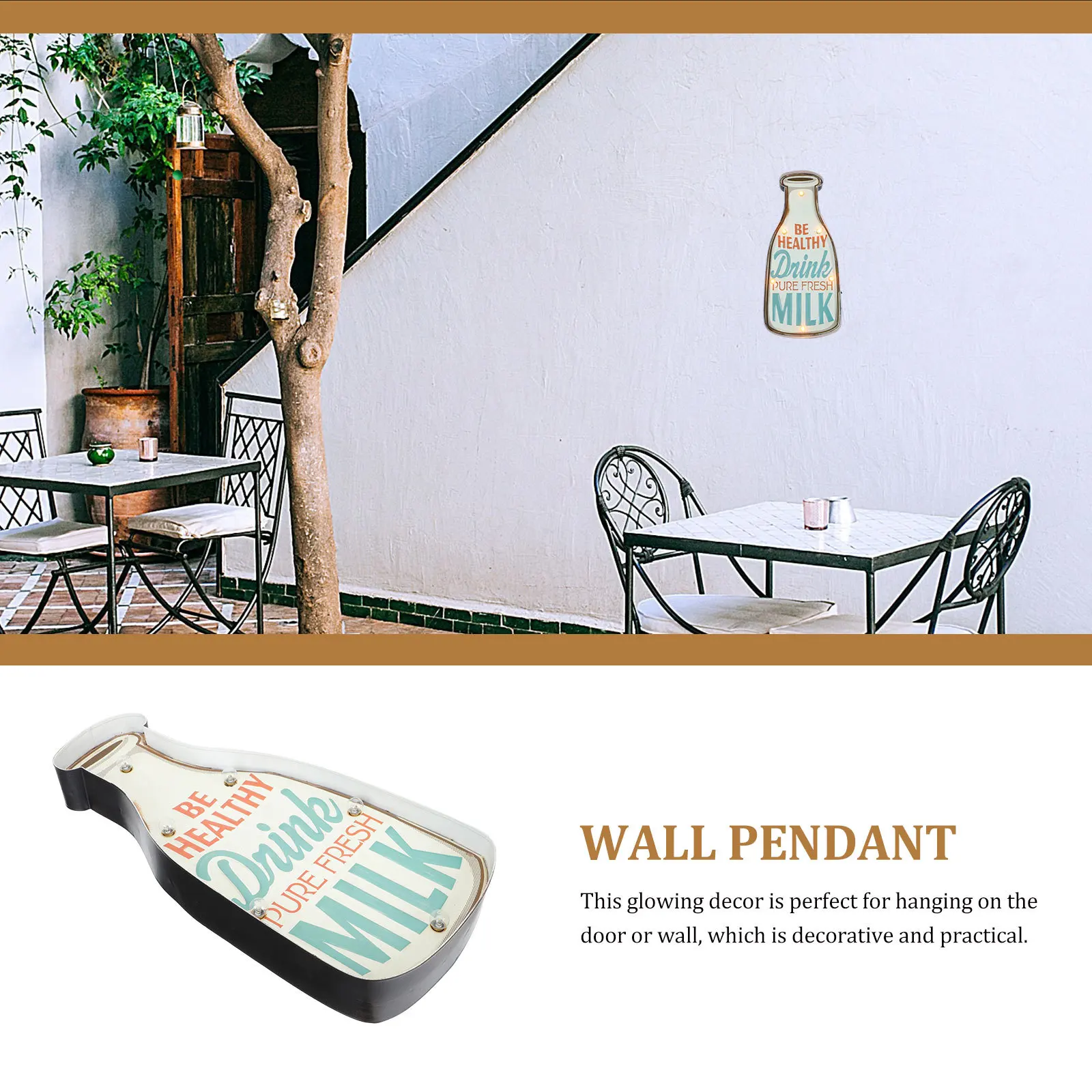 

1Pcs Ice Cream LED Wall Pendant Creative Glowing Indoor Hanging Decor Ideal for Bar Restaurant Room Wall Ornament