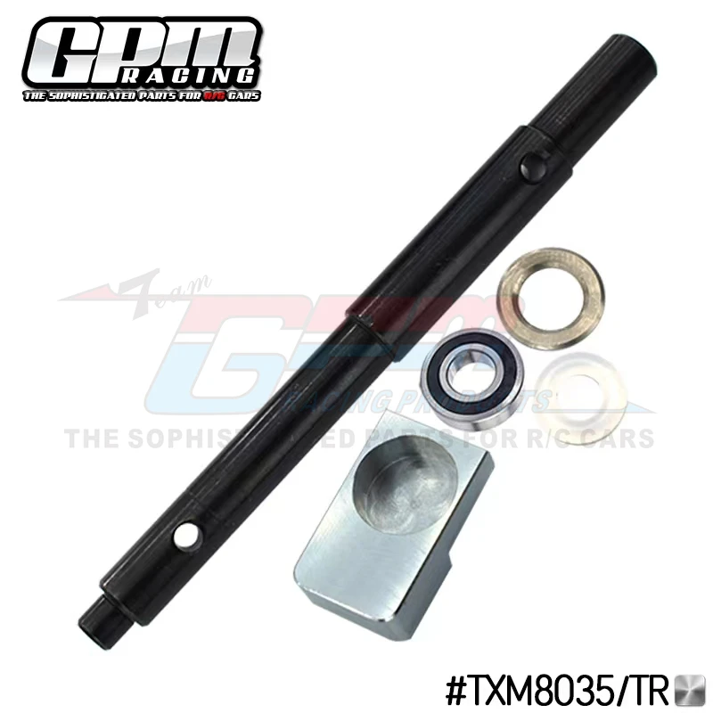 

GPM Carbon Steel Cush Drive Input Shaft+Alu 7075 Mount+Bearing Set For X-Maxx 8S