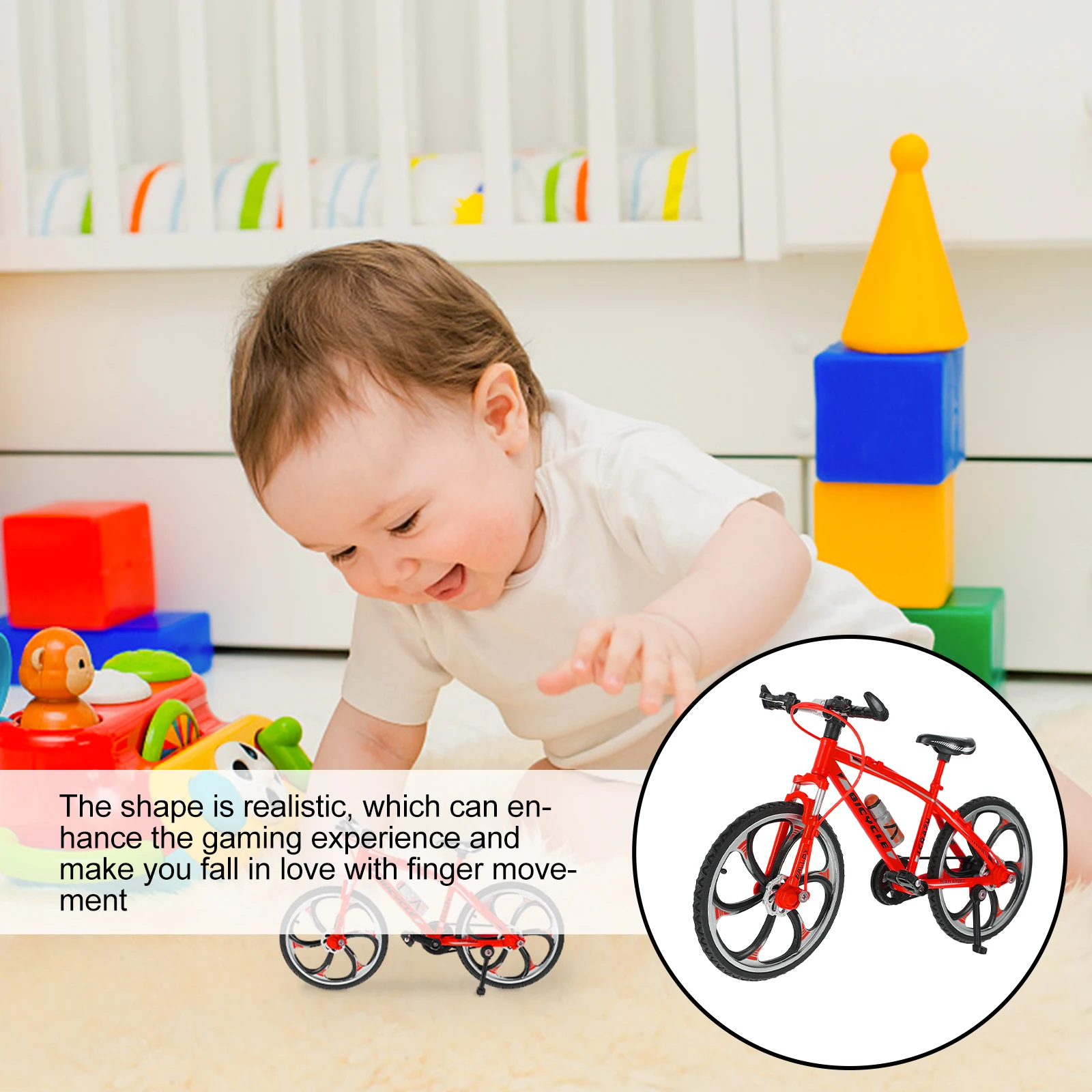 

Finger Bike Mini Alloy Realistic Shape Stress Relief Toy Improves Coordination Flexibility Fun Entertaining After Work Study