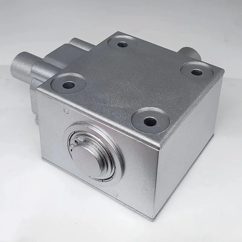 T-Type Right Angle Gearbox 90 Degree Reversing Steering Gear Box 2.5 Module 16 Tooth 20mm Diameter Output Shaft Compact Gearbox
