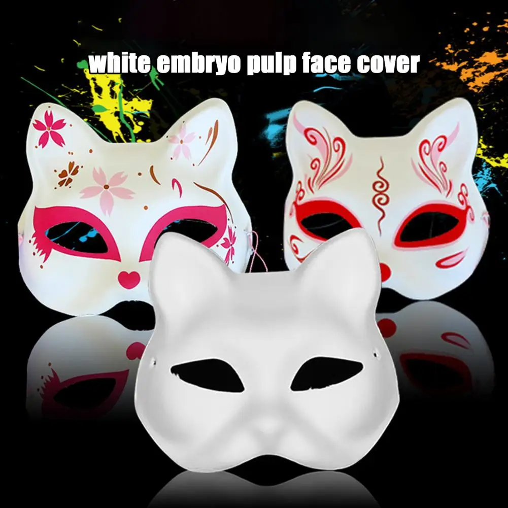 Diy Painting Masque Diy Fox Masque for Carnival Party Shape Face Cushion with Elastic Band for Halloween Costume Masquerade Ball