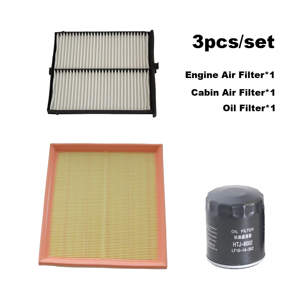 3pcs Filter Set For Hongqi H5 1.5T(30TD) 2020-2022/ Hong Qi HS5 2.0T 2019-2023 Engine Cabin AC Air Oil Filter Kit 1109160-DD01