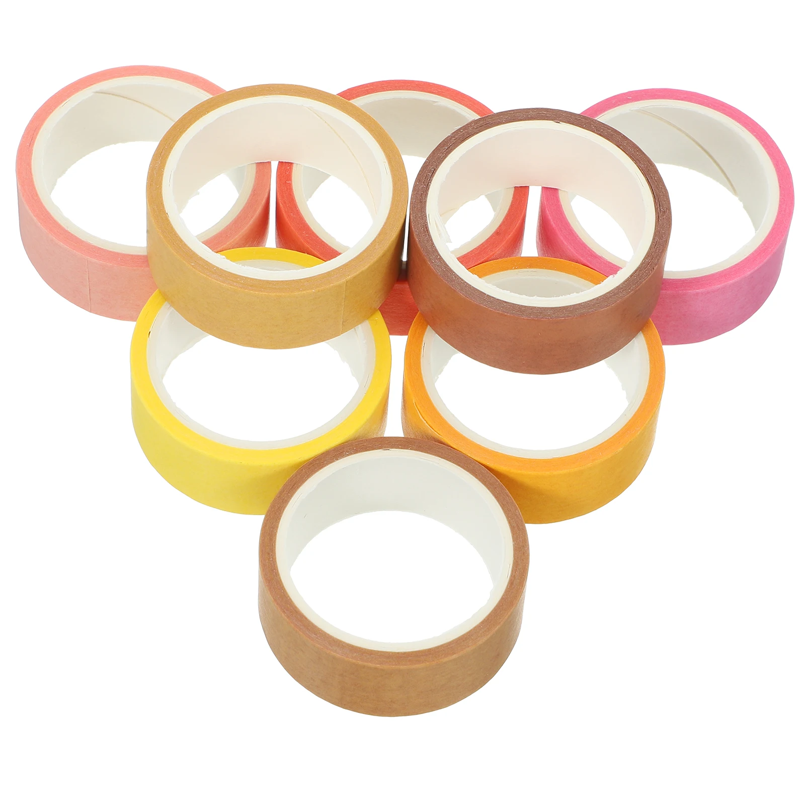 

8 Rolls 1.5cm Washi Tape Stickers for Handbooks Journals Decorative Supplies Lightweight Pure Color Rainbow Design No Residue
