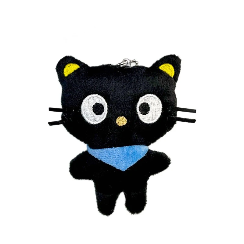 チョコキャットぬいぐるみキーホルダー かわいい黒猫 ソフトぬいぐるみおもちゃ バッグチャーム キュートなバックパック財布キーホルダー 女の子女性へのギフト