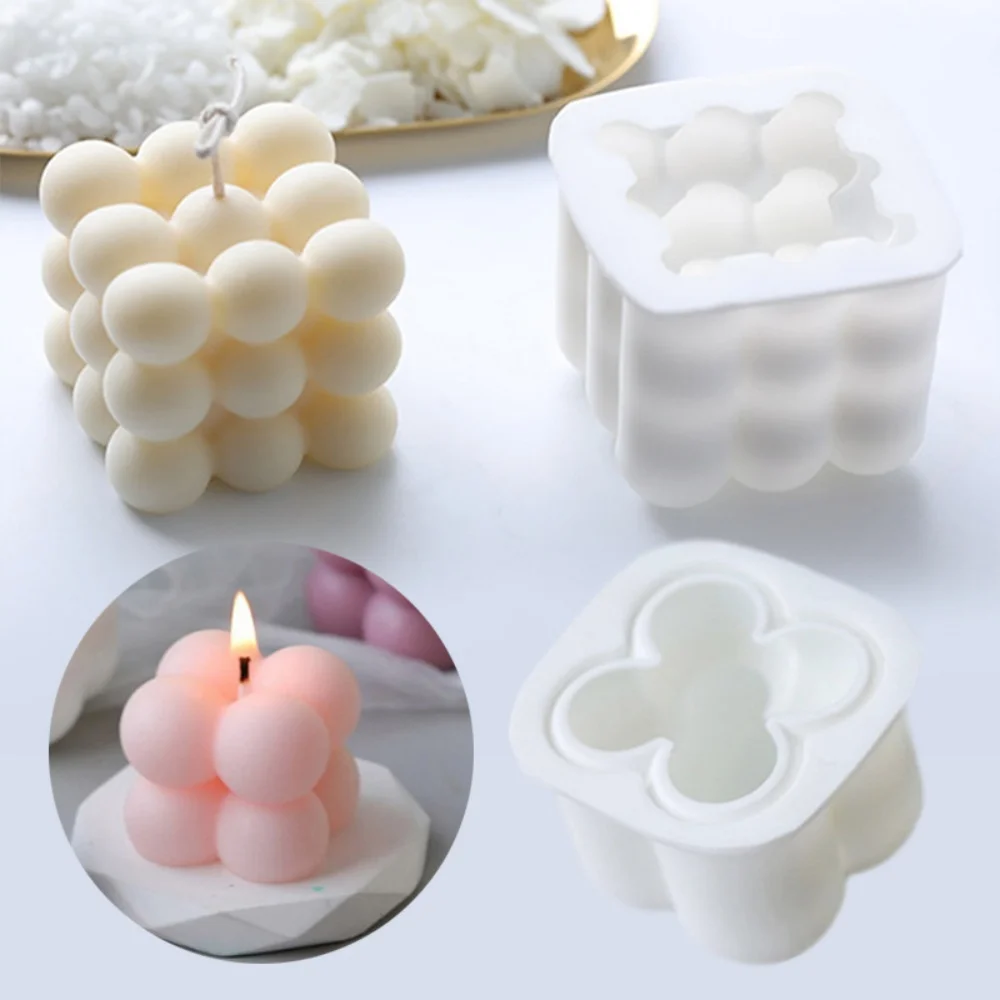 3D-Würfel-Kerzenform aus Silikon, Antihaftbeschichtet, für Aromatherapie, Schokolade, Kuchen, Bastelarbeiten, Gips und Geschenke