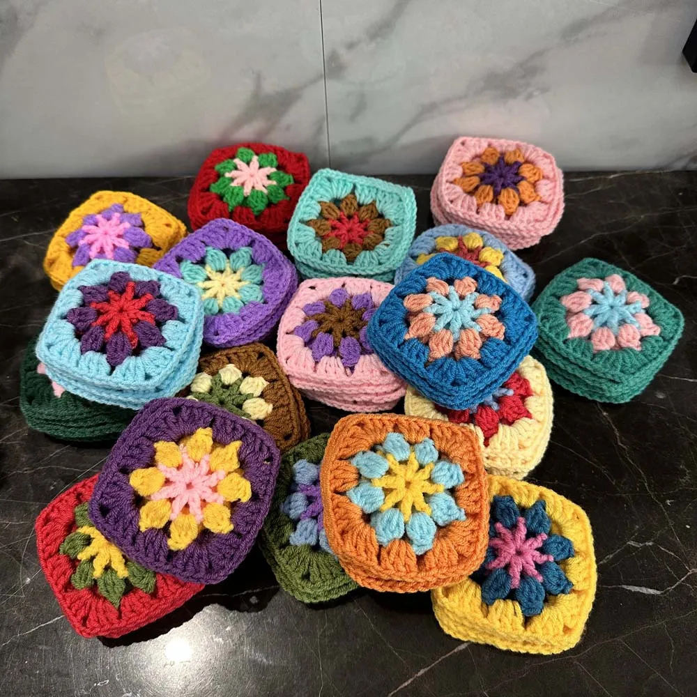 Two girls 50pcs/lot Handmade Original 7.5cm Trade Hand Crochet Coaster Handmade Cup Mat Photo Props Placemat Decorative Mat