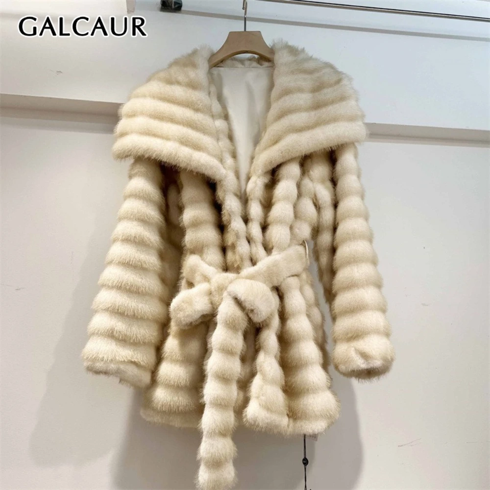 

GALCAUR Solid Spliced Lace Up Chic Jacket Female Lapel Long Sleeve Loose Vintage Casual Women's Jackets Autumn Style Fashion New