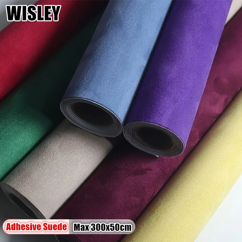 

Multi Color Self Adhesive Suede Fabric Super Sticky Velvet Liner Roll Faux Suede Leathen for DIY Sewing Car Interior Door Decor